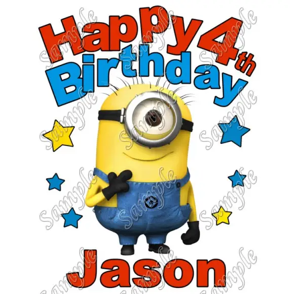 Happy Birthday Minion Despicable Me Personalized Custom T Shirt Iron on Transfer Decal #6 Happy Birthday Minion Despicable Me Personalized Custom T Shirt Iron on Transfer Decal #6