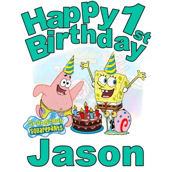 Happy Birthday SpongeBob SquarePants Personalized Custom T Shirt Iron on Transfer Decal #1 Happy Birthday SpongeBob SquarePants Personalized Custom T Shirt Iron on Transfer Decal #1