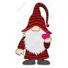 Heart Gnome T Shirt Heat  Iron on Transfer Decal 