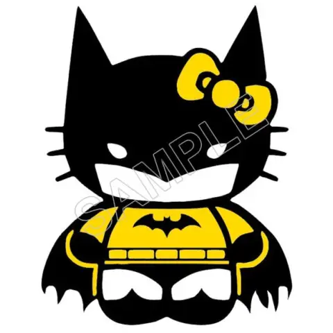 Hello Kitty Batman T Shirt Iron on Transfer Decal #59 Hello Kitty Batman T Shirt Iron on Transfer Decal #59