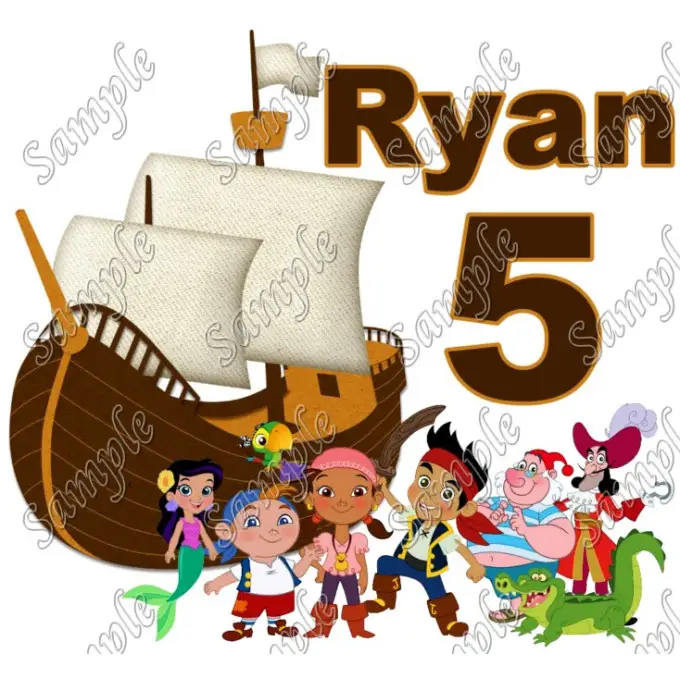 Jake & Never Land Pirates Birthday Personalized Custom T Shirt Iron on Transfer Decal #1 Jake & Never Land Pirates Birthday Personalized Custom T Shirt Iron on Transfer Decal #1