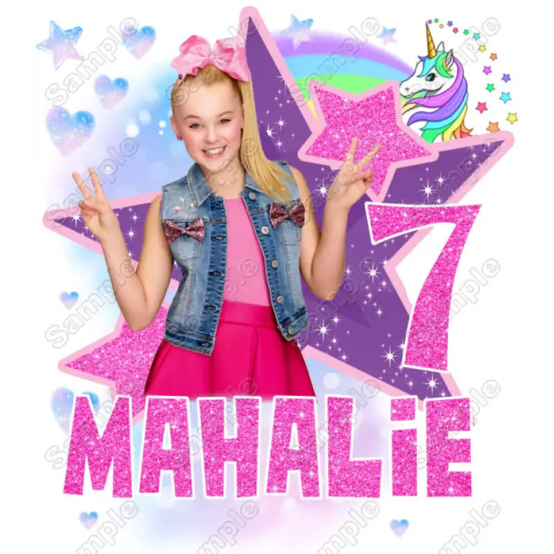 JOJO SIWA Personalized Birthday Custom T Shirt Iron on Transfer JOJO SIWA Personalized Birthday Custom T Shirt Iron on Transfer