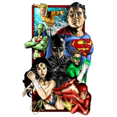 Justice League Super Heroes T Shirt Iron on Transfer Decal #6 Justice League Super Heroes T Shirt Iron on Transfer Decal #6