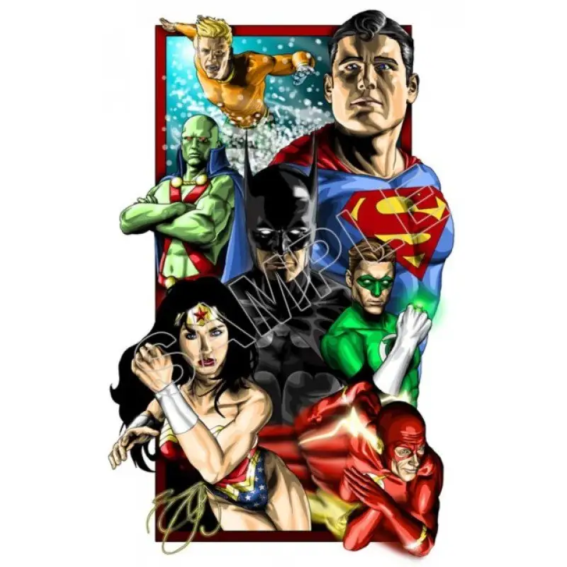 Justice League Super Heroes T Shirt Iron on Transfer Decal #6 Justice League Super Heroes T Shirt Iron on Transfer Decal #6