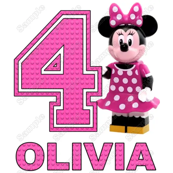 Lego Minnie Mouse Pink Birthday Personalized Custom T Shirt Iron on Transfer Decal #1 Lego Minnie Mouse Pink Birthday Personalized Custom T Shirt Iron on Transfer Decal #1