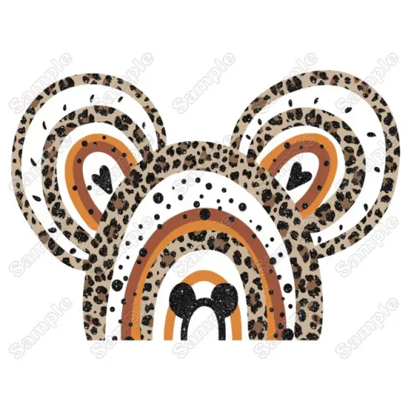 Mickey Mouse Ears  Leopard  Heat  Iron on Transfer Decal