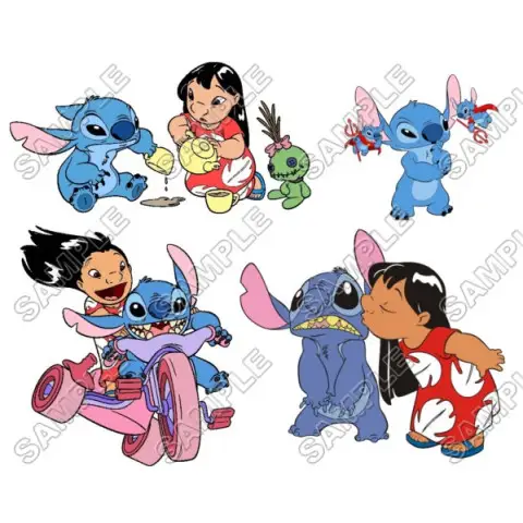 Lilo & Stitch T Shirt Iron on Transfer Decal #15 Lilo & Stitch T Shirt Iron on Transfer Decal #15