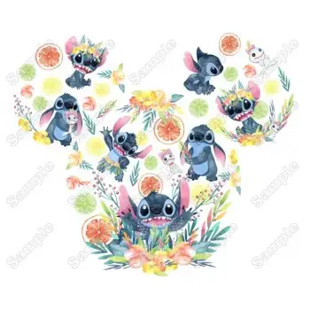 Lilo & Stitch Mickey head  Heat  Iron on Transfer  Decal 