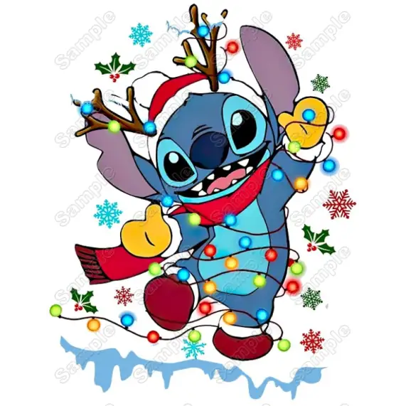 Lilo & Stitch Christmas T Shirt Iron on Transfer Decal #2A Lilo & Stitch Christmas T Shirt Iron on Transfer Decal #2A