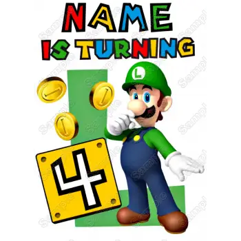 Luigi Mario Birthday  Personalized  Custom  T Shirt Iron on Transfer Decal #2