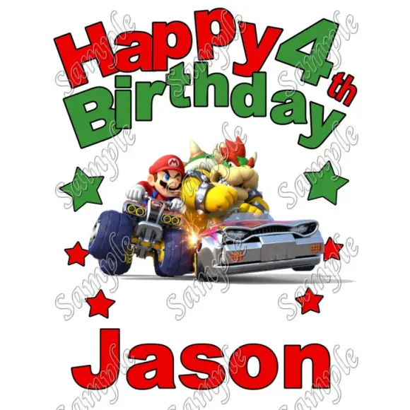 Mario Kart 8 Birthday Personalized Custom T Shirt Iron on Transfer Decal #1 Mario Kart 8 Birthday Personalized Custom T Shirt Iron on Transfer Decal #1