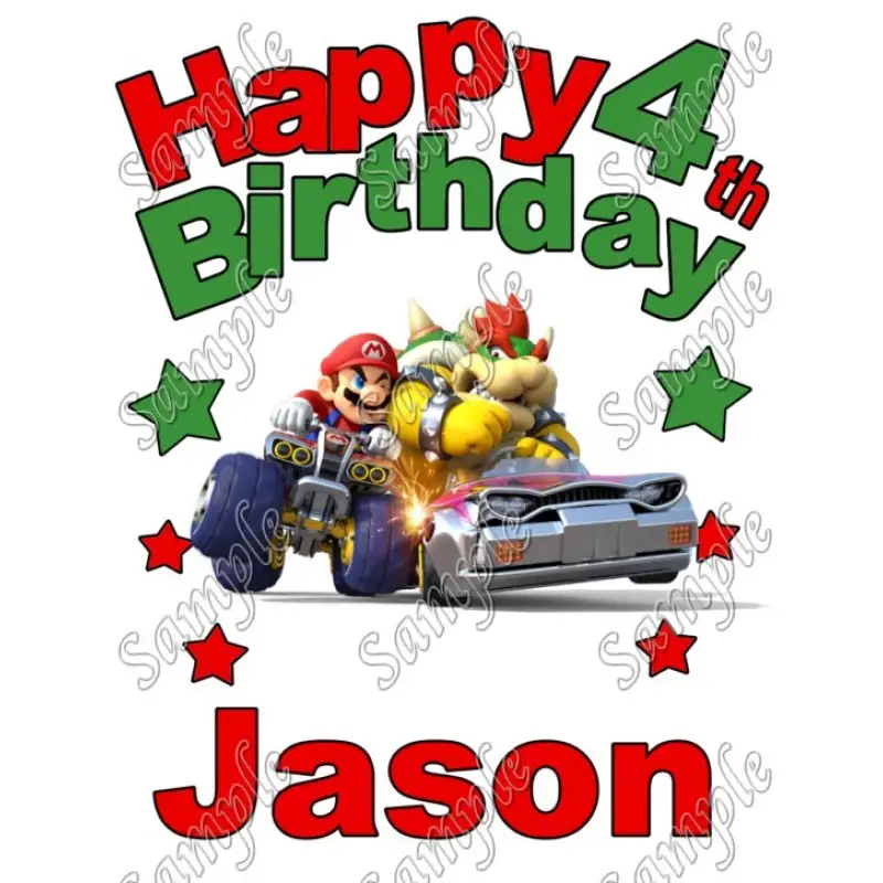 Mario Kart 8 Birthday Personalized Custom T Shirt Iron on Transfer Decal #1 Mario Kart 8 Birthday Personalized Custom T Shirt Iron on Transfer Decal #1