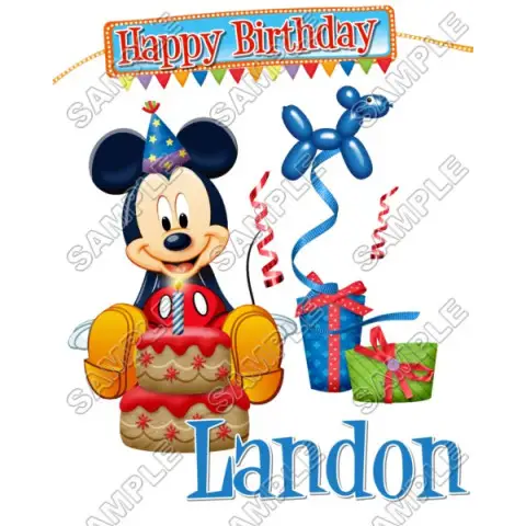 Mickey Mouse Birthday Personalized Custom T Shirt Iron on Transfer Decal #100 Mickey Mouse Birthday Personalized Custom T Shirt Iron on Transfer Decal #100