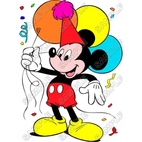 Mickey Mouse Birthday T Shirt Iron on Transfer Decal #10