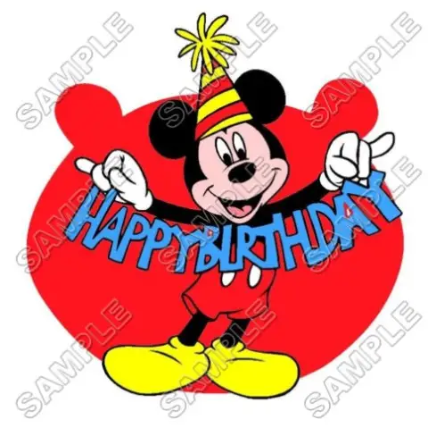 Mickey Mouse Birthday T Shirt Iron on Transfer Decal #26