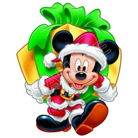 Mickey Mouse Santa Christmas T Shirt Iron on Transfer Decal #46 Mickey Mouse Santa Christmas T Shirt Iron on Transfer Decal #46