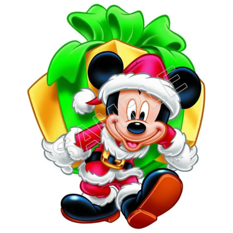 Mickey Mouse Santa Christmas T Shirt Iron on Transfer Decal #46 Mickey Mouse Santa Christmas T Shirt Iron on Transfer Decal #46
