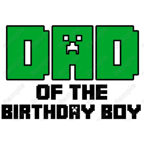Minecraft Birthday  Family Member  Custom  T Shirt Iron on Transfer Decal