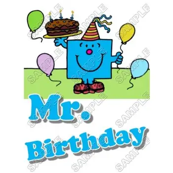 Mr Men and Little Miss Mr. Birthday T Shirt Iron on Transfer Decal #6