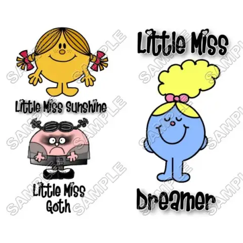 Mr Men and Little Miss T Shirt Iron on Transfer Decal #3 Mr Men and Little Miss T Shirt Iron on Transfer Decal #3