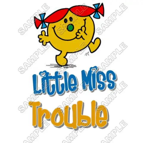 Mr Men and Little Miss Trouble T Shirt Iron on Transfer Decal #45 Mr Men and Little Miss Trouble T Shirt Iron on Transfer Decal #45