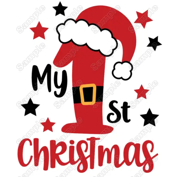 My 1 st Christmas T Shirt Iron on Transfer Decal #1 My 1 st Christmas T Shirt Iron on Transfer Decal #1