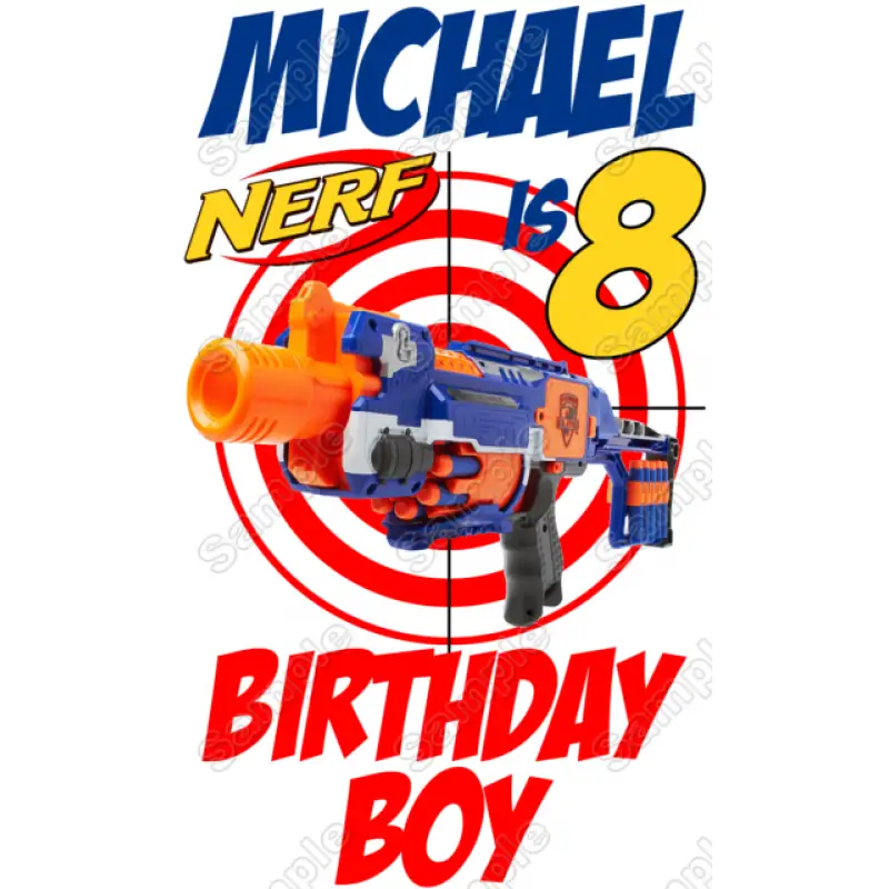 NERF guns Custom Personalized Birthday T Shirt Iron on Transfer #2 NERF guns Custom Personalized Birthday T Shirt Iron on Transfer #2