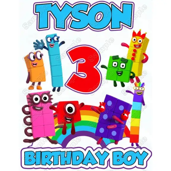 Number Blocks Birthday Custom T Shirt Heat Iron on Transfer Decal Number Blocks Birthday Custom T Shirt Heat Iron on Transfer Decal
