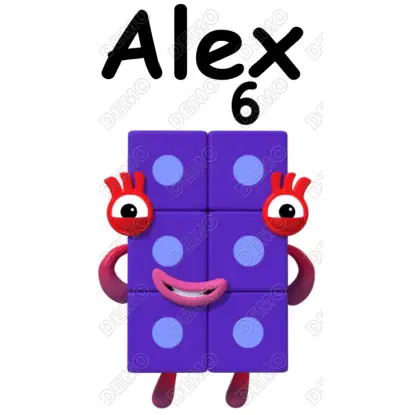 Numberblocks Six Personalized Custom T Shirt Iron on Transfer Numberblocks Six Personalized Custom T Shirt Iron on Transfer