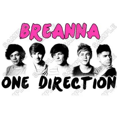 One Direction Personalized Custom T Shirt or Pillowcase Iron on Transfer Decal #1 One Direction Personalized Custom T Shirt or Pillowcase Iron on Transfer Decal #1
