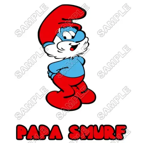 Papa Smurf T Shirt Iron on Transfer Decal #8 Papa Smurf T Shirt Iron on Transfer Decal #8