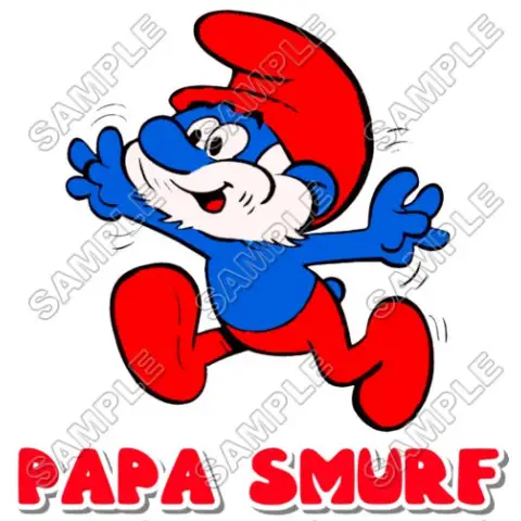 Papa Smurf T Shirt Iron on Transfer Decal #9 Papa Smurf T Shirt Iron on Transfer Decal #9