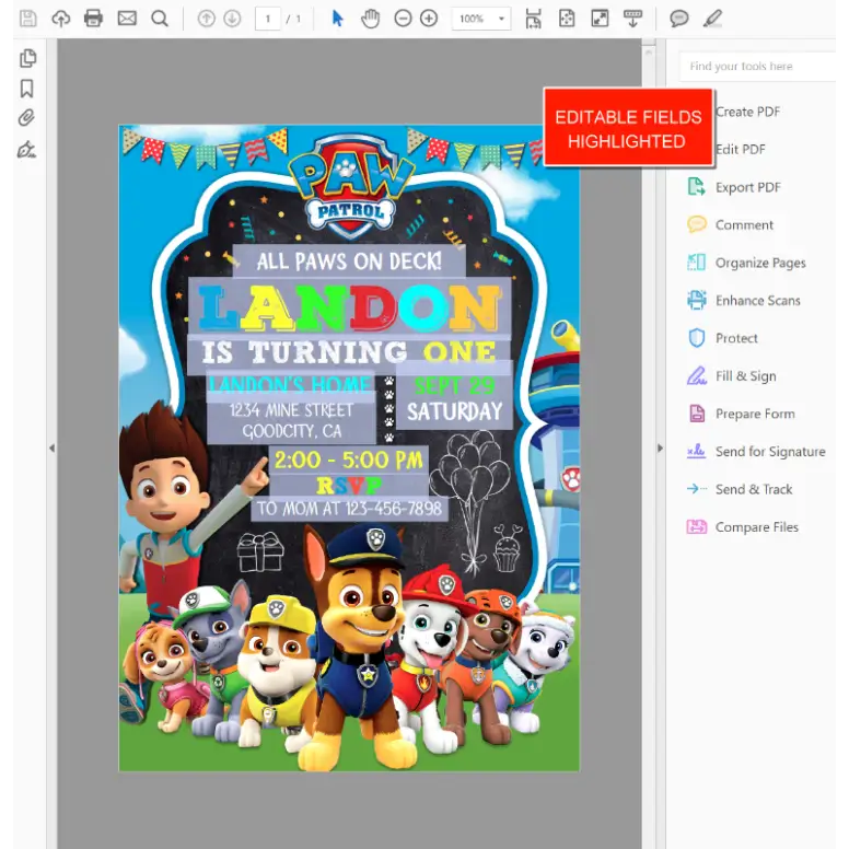 Paw Patrol Birthday Invitation Personalized Instant Download Digital Editable PDF + Free Thank You Card Paw Patrol Birthday Invitation Personalized Instant Download Digital Editable PDF + Free Thank You Card