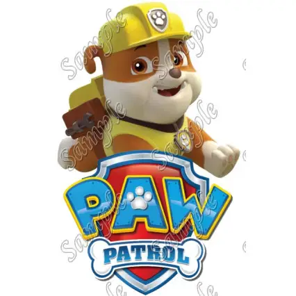 PAW Patrol Rubble T Shirt Iron on Transfer Decal #83 PAW Patrol Rubble T Shirt Iron on Transfer Decal #83