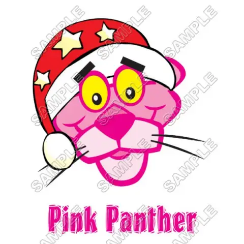 Pink Panther Christmas Santa T Shirt Iron on Transfer Decal #6 Pink Panther Christmas Santa T Shirt Iron on Transfer Decal #6