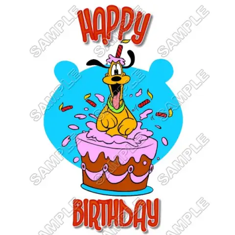 Pluto Birthday T Shirt Iron on Transfer Decal #5 Pluto Birthday T Shirt Iron on Transfer Decal #5