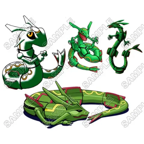 Pokemon Rayquaza T Shirt Iron on Transfer  Decal  #18