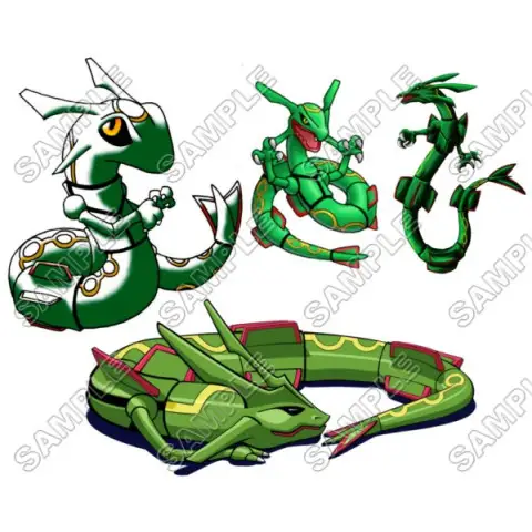 Pokemon Rayquaza T Shirt Iron on Transfer Decal #18 Pokemon Rayquaza T Shirt Iron on Transfer Decal #18
