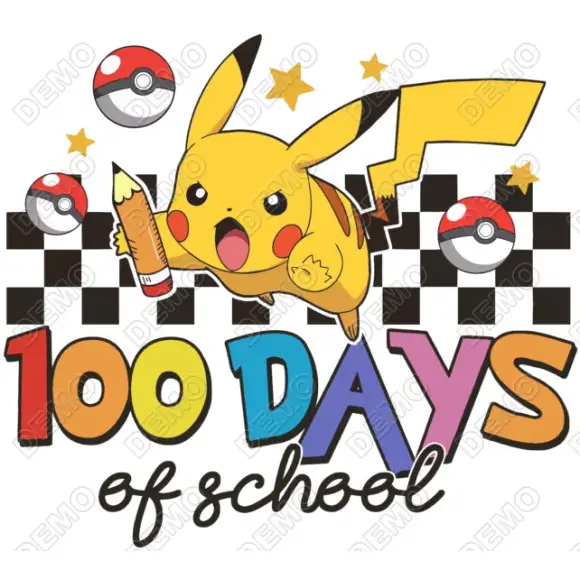 100 Days of School Pokemon T Shirt Iron on Transfer Decal 100 Days of School Pokemon T Shirt Iron on Transfer Decal