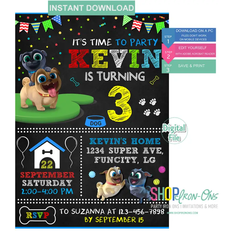 Puppy Dog Pals Birthday Party Invitation Boy Instant Download Digital Editable PDF + Free Thank You Card Puppy Dog Pals Birthday Party Invitation Boy Instant Download Digital Editable PDF + Free Thank You Card