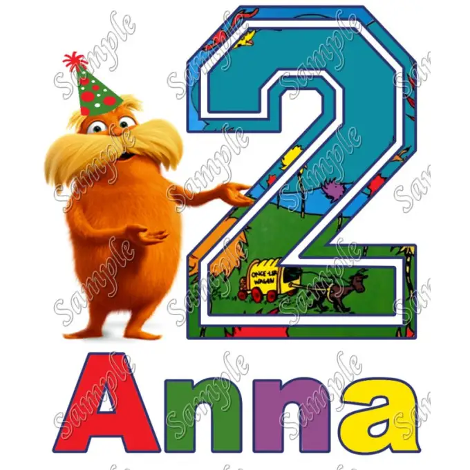 Seuss Lorax Birthday Personalized Custom T Shirt Iron on Transfer Decal #7 Seuss Lorax Birthday Personalized Custom T Shirt Iron on Transfer Decal #7