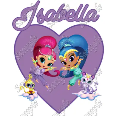 Shimmer and Shine Personalized Custom T Shirt Iron on Transfer Decal #2 Shimmer and Shine Personalized Custom T Shirt Iron on Transfer Decal #2