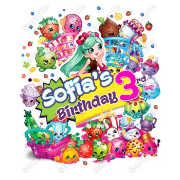 Shopkins Birthday  Personalized  Custom  T Shirt Iron on Transfer Decal #1