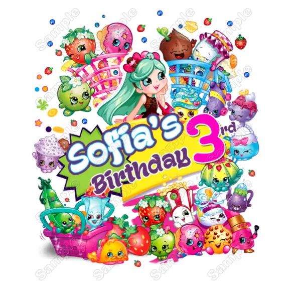 Shopkins Birthday Personalized Custom T Shirt Iron on Transfer Decal #1 Shopkins Birthday Personalized Custom T Shirt Iron on Transfer Decal #1