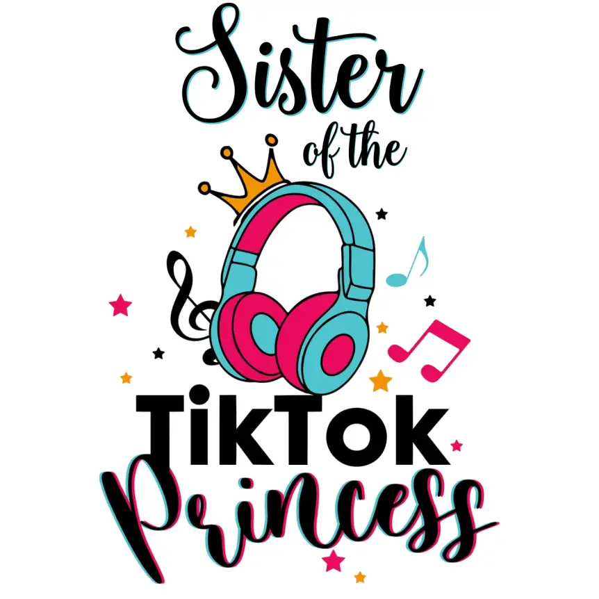 Tik Tok Family Member of the Tik Tok Princess Custom Heat  T Shirt Iron on Transfer
