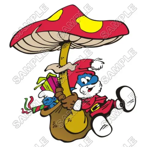Smurf Santa Christmas T Shirt Iron on Transfer Decal #21 Smurf Santa Christmas T Shirt Iron on Transfer Decal #21