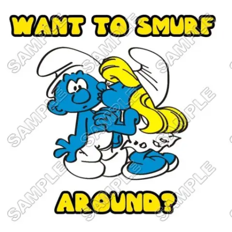 Smurf T Shirt Iron on Transfer Decal #10 Smurf T Shirt Iron on Transfer Decal #10