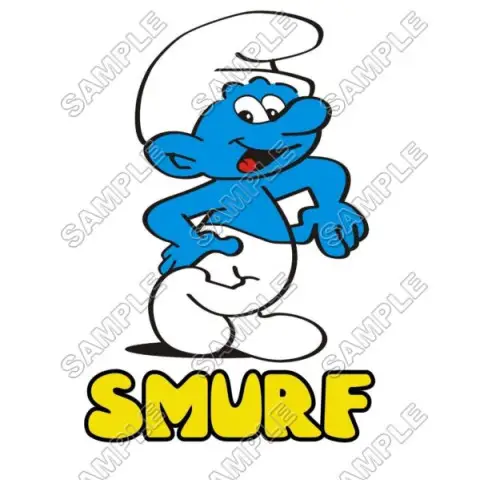 Smurf T Shirt Iron on Transfer Decal #11 Smurf T Shirt Iron on Transfer Decal #11