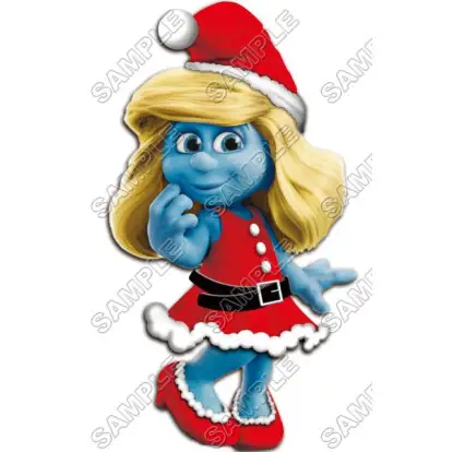 Smurfette Christmas  T Shirt Iron on Transfer Decal #20