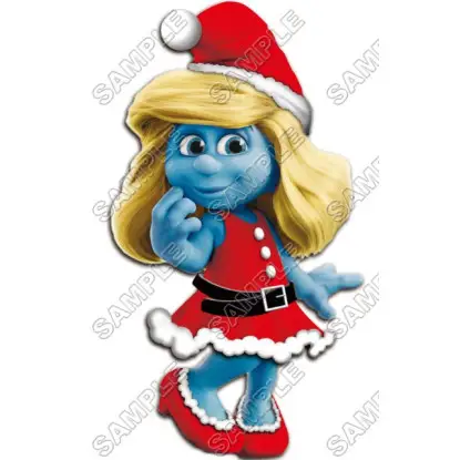 Smurfette Christmas T Shirt Iron on Transfer Decal #20 Smurfette Christmas T Shirt Iron on Transfer Decal #20